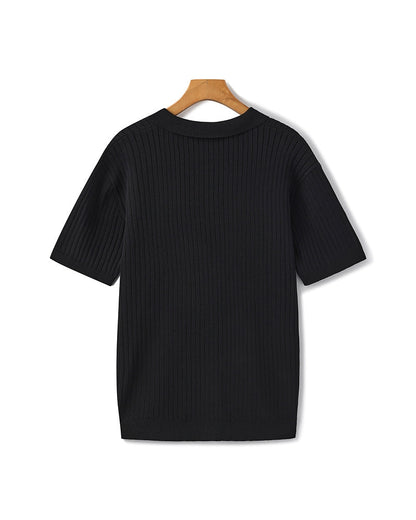 Premium Gerippt Poloshirt