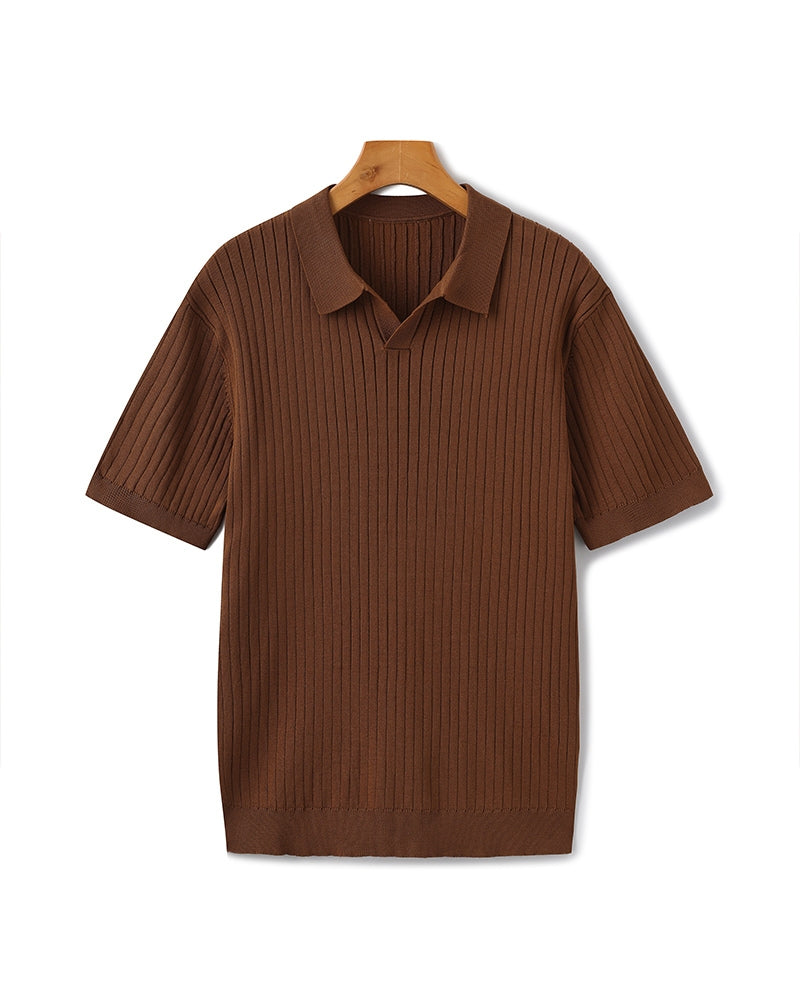 Premium Gerippt Poloshirt
