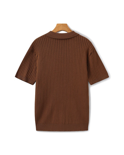 Premium Gerippt Poloshirt