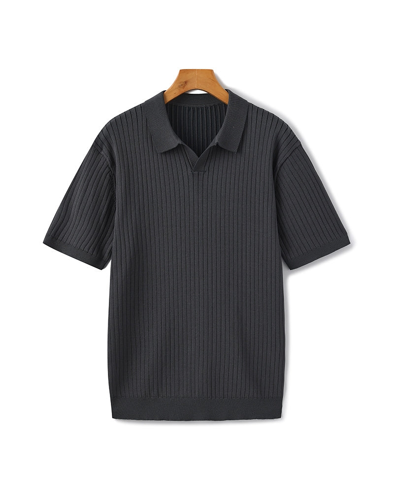 Premium Gerippt Poloshirt