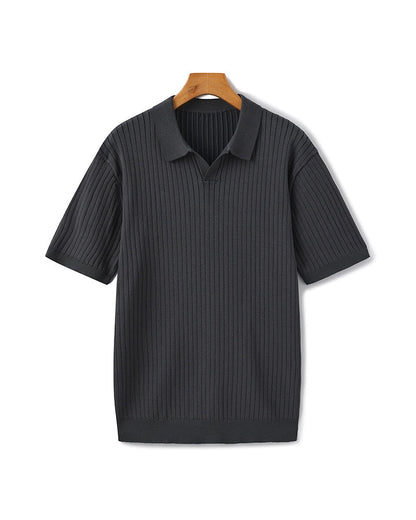 Premium Gerippt Poloshirt