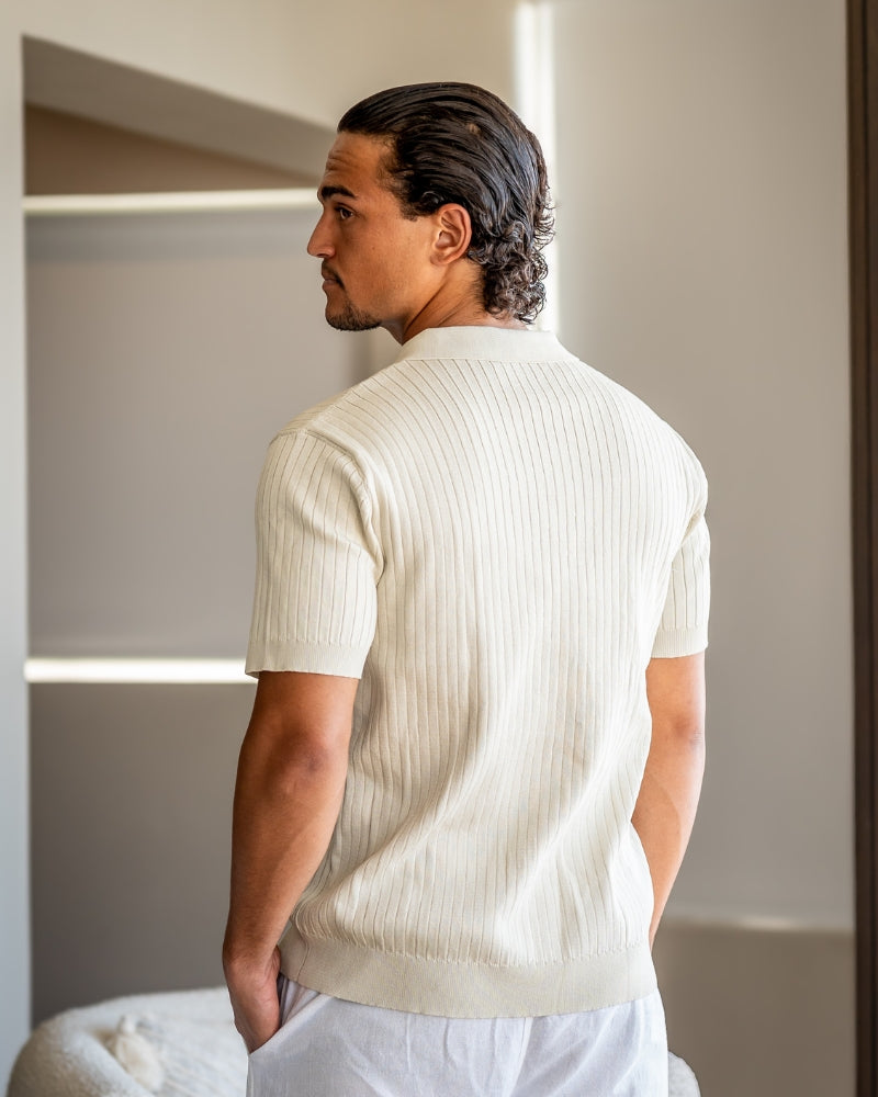Premium Gerippt Poloshirt