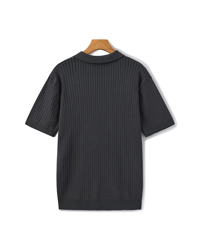 Premium Gerippt Poloshirt