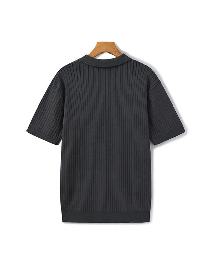 Premium Gerippt Poloshirt