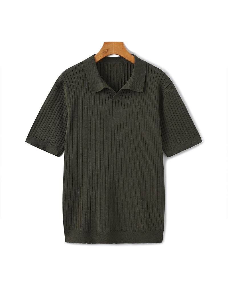 Premium Gerippt Poloshirt