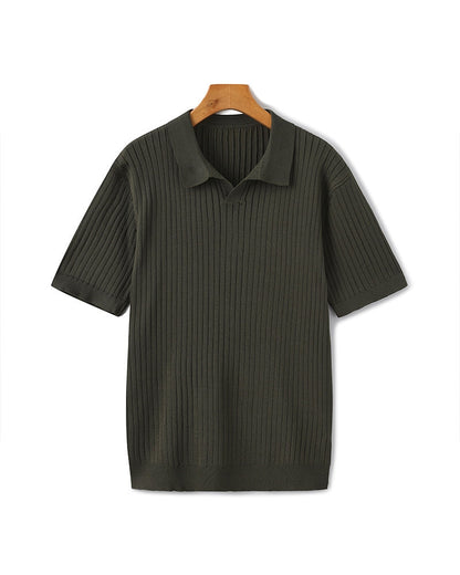 Premium Gerippt Poloshirt