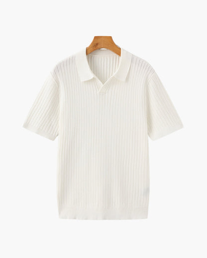Premium Gerippt Poloshirt