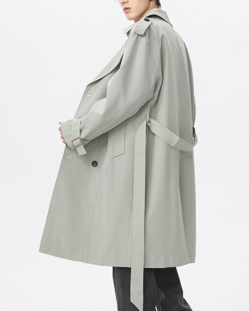 Klassisch Double-Breasted Trench Mantel