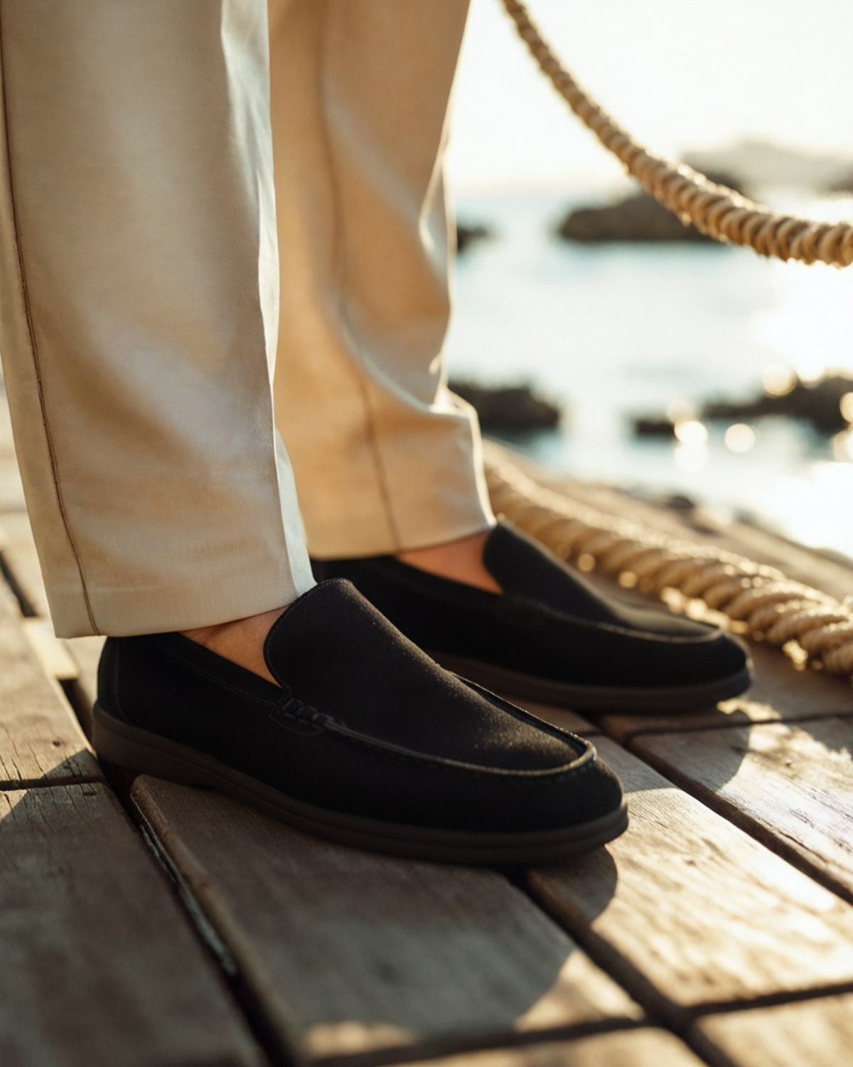Premium Wildleder Loafer - Black Soles