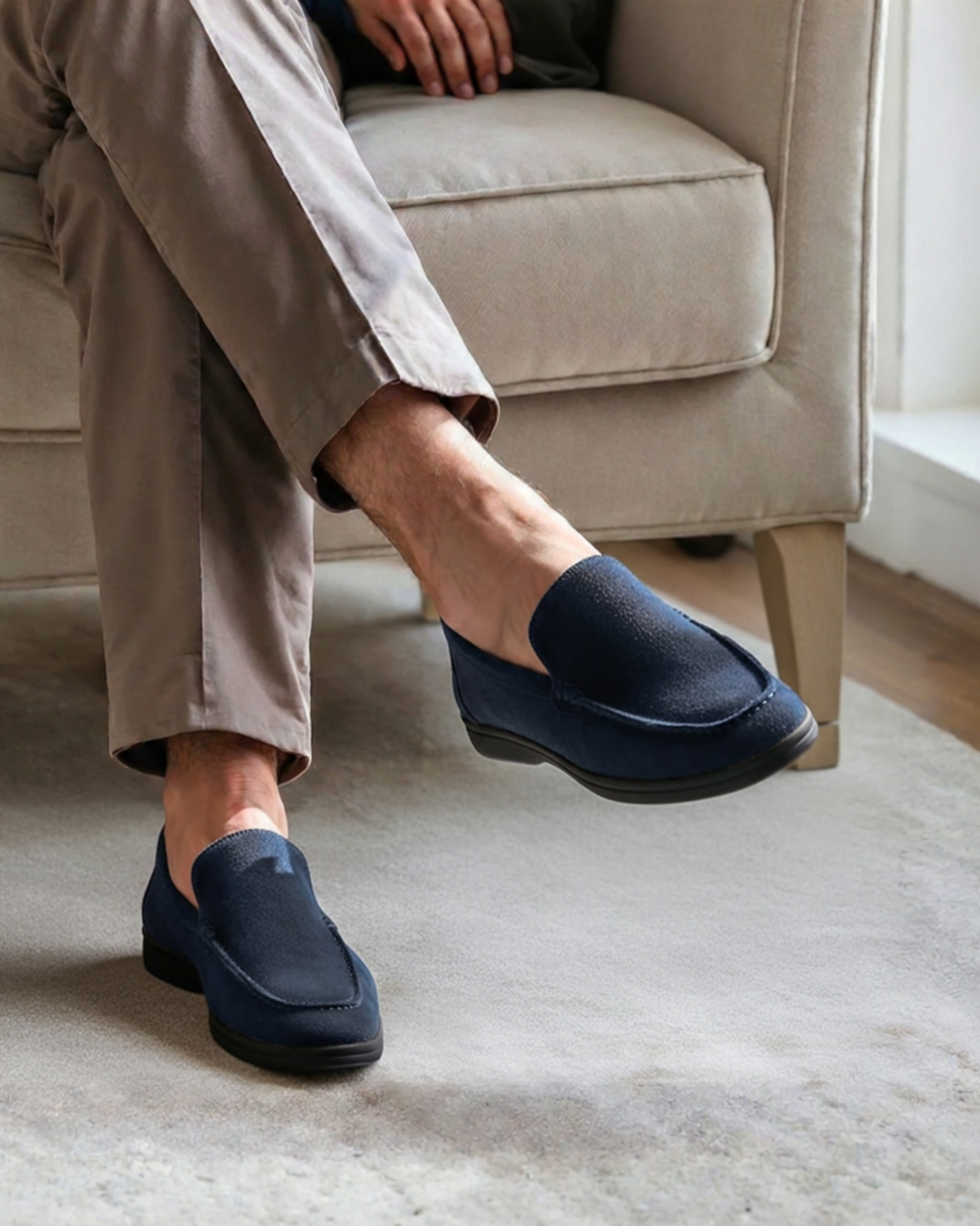 Premium Wildleder Loafer - Black Soles
